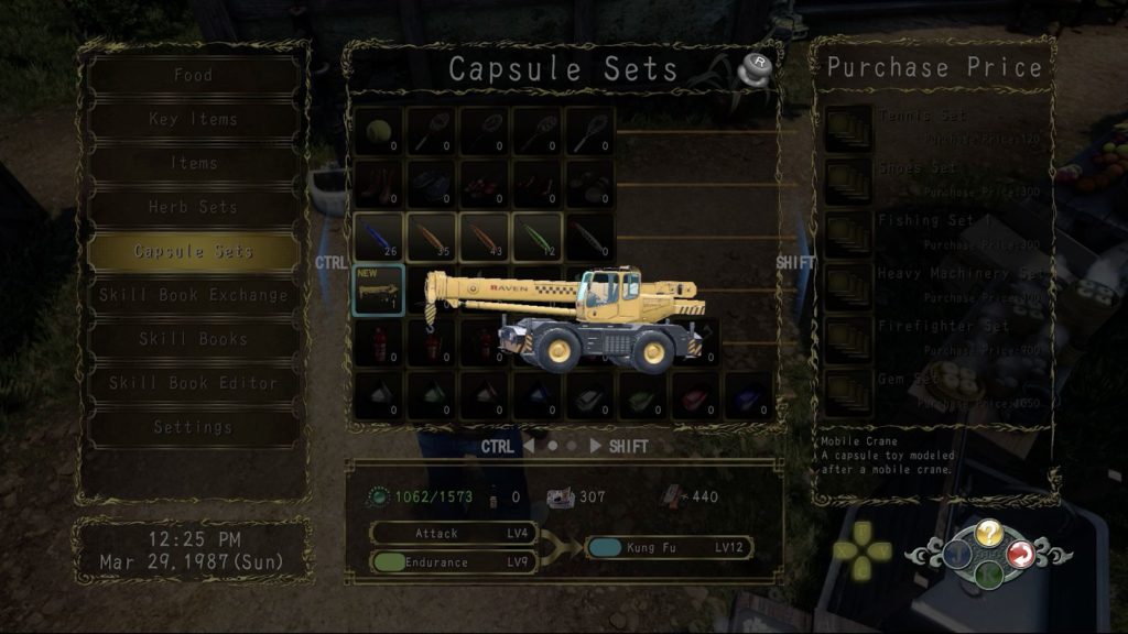 mobile crane toy capsule in shenmue 3